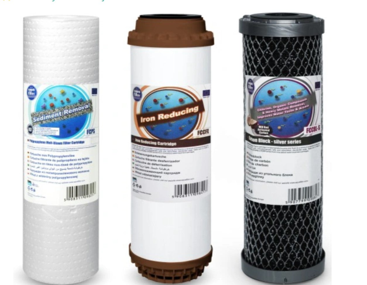 Trio Wasserfilter Sediment, Eisen Kalk Bakterien Schwermetall Chlor Wasserfilter