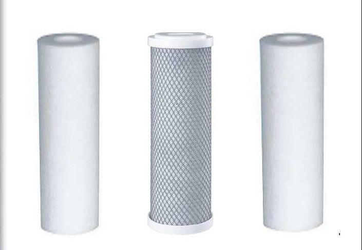 10" Ersatz Wasserfilter Set 5µ Sediment Aktivkohle Block 1µ Sediment Umkehrosmose Kartusche