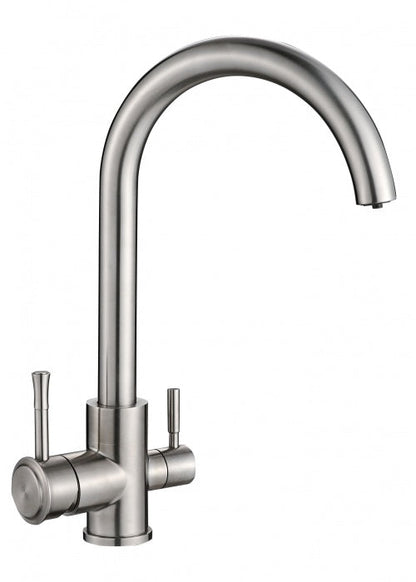 3 Wegehahn für directflow und Tank Umkehrosmose Anlage Wasserfilter - 3 Wegehahn Edelstahl Bogen-10 SS