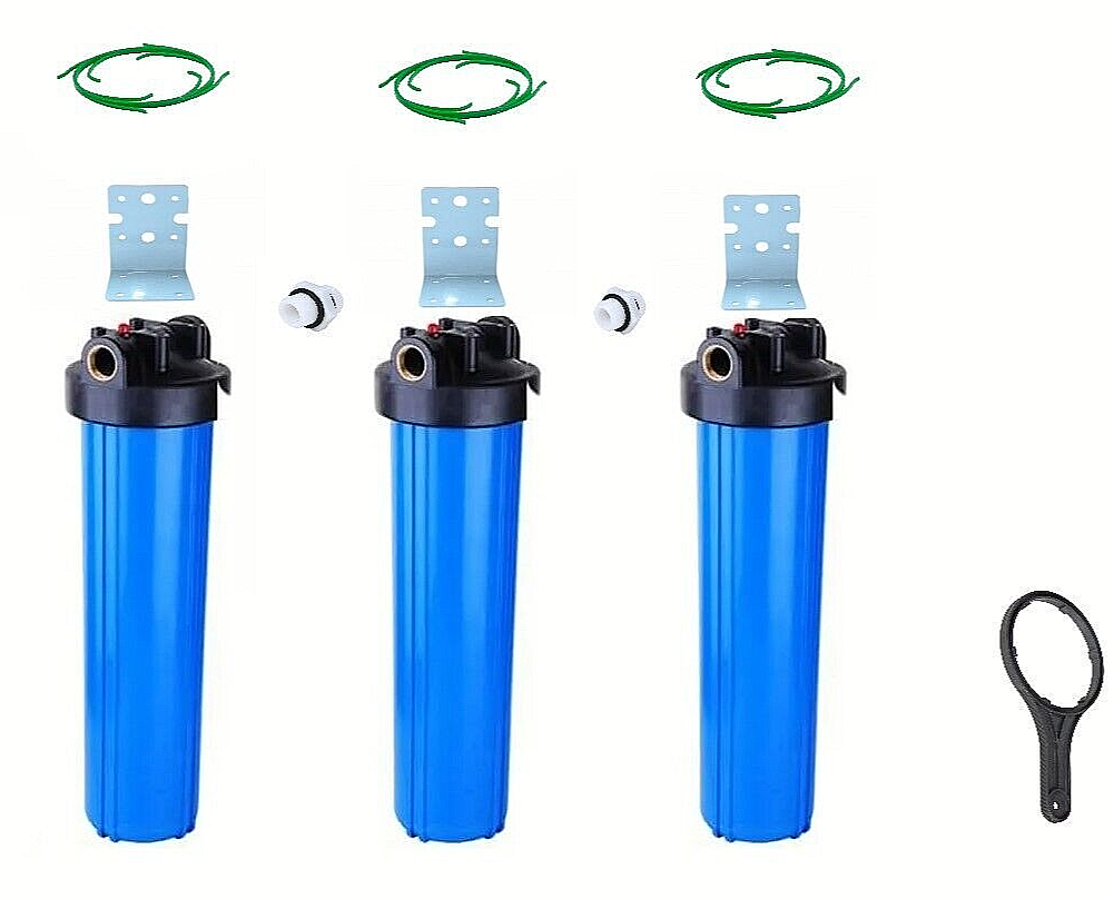 3X Big Blue Sediment Aktivkohle Eisen Mangan Wasserfilter-Brunnen-Pumpe-Pool-20’’