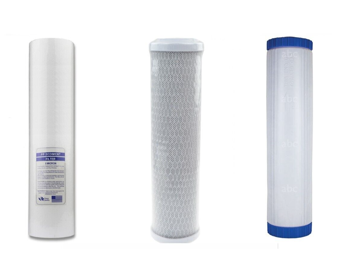 3X Big Blue Sediment Aktivkohle Eisen Mangan Wasserfilter-Brunnen-Pumpe-Pool-20’’