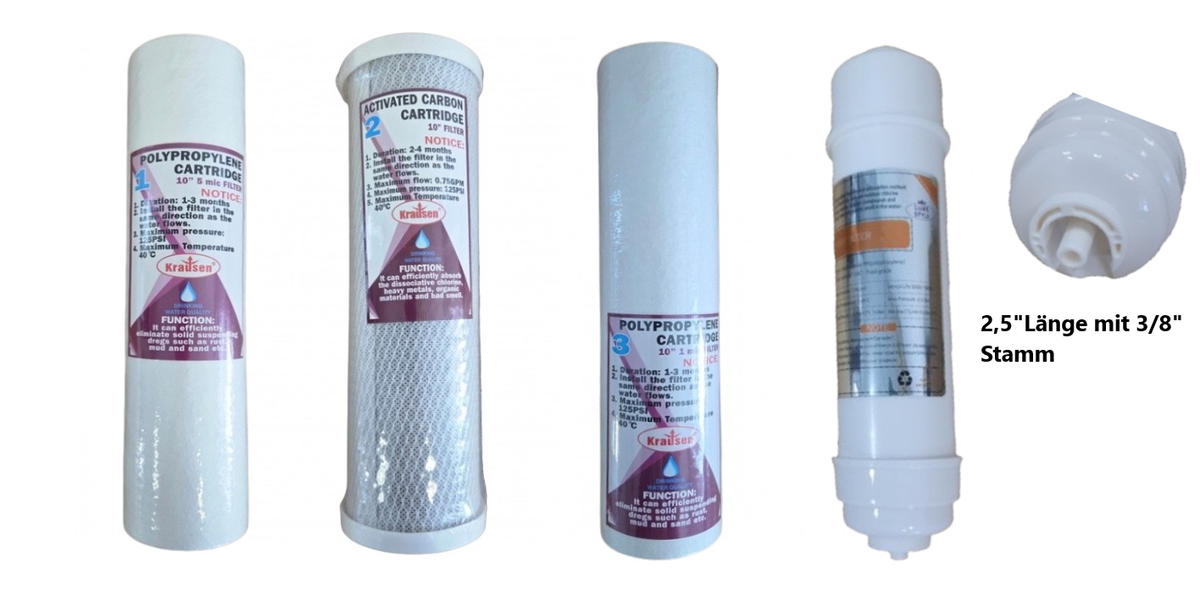 5 Stufen FILTER SET-UMKEHR OSMOSE ANLAGE + großem Aktivkohlenachfilter 2,5’’