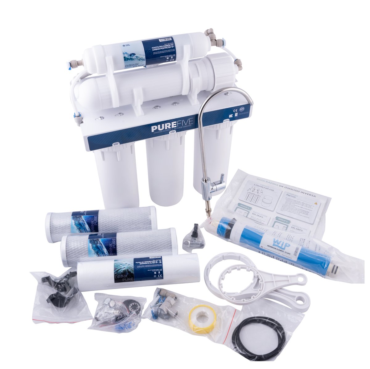 9 Stufen Umkehrosmose 75 GPD Osmoseanlage Wasserfilter + Energetisierer