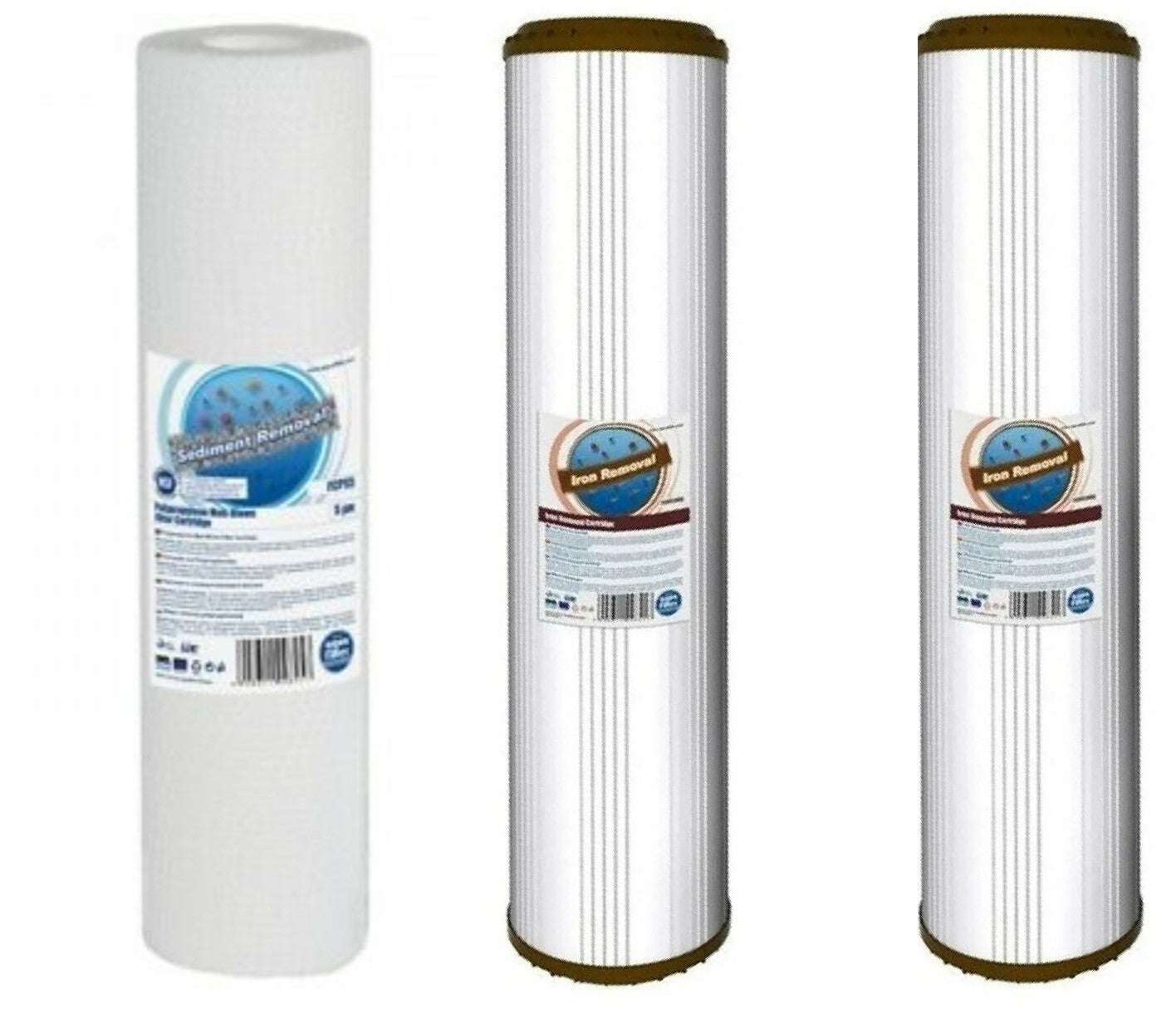 Big Blue 3 er Wasserfilter Brunnen Regen Wasser Eisen Antikalk Aktivkohle Sediment - Doppel