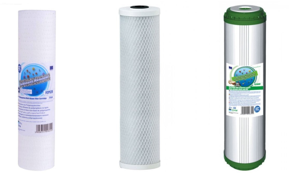 Big Blue 3 er Wasserfilter Brunnen Regen Wasser Eisen Antikalk Aktivkohle Sediment - Brunnenwasser,-Hauswasserfilter