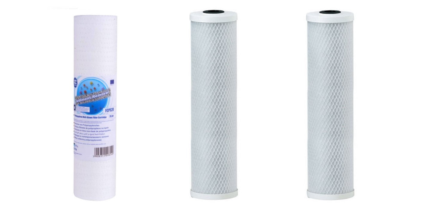 Big Blue 3 er Wasserfilter Brunnen Regen Wasser Eisen Antikalk Aktivkohle Sediment - Aktivkohleblock