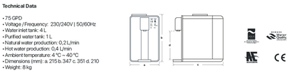 Bigwater mobil Auftisch Umkehrosmose Wasserfilter TOP Quality