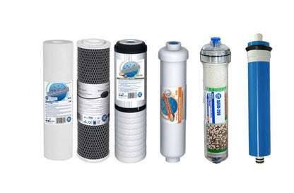 Ersatzfilter zu original Aquafilter 9 Stufe Umkehrosmose Anlage Wasserfilter - Filtersatz MIT Membrane