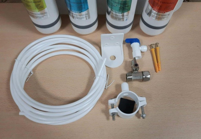 T-Bigwater QC 75 GPD Schnellwechsel Umkehrosmoseanlage + Tank ohne Pumpe - 1 Wegehahn Edelstahl - Tankanlage