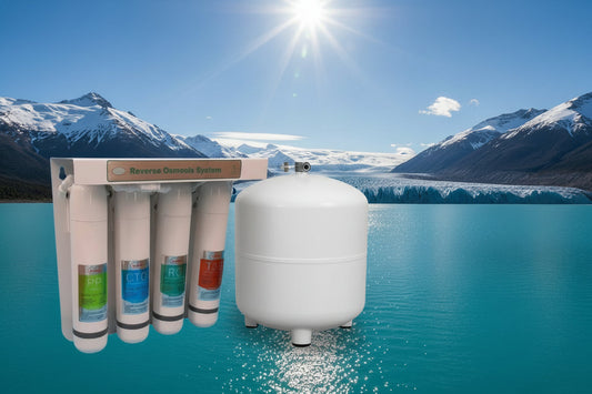 T-Bigwater QC 75 GPD Schnellwechsel Umkehrosmoseanlage + Tank ohne Pumpe - 1 Wegehahn Edelstahl - Tankanlage