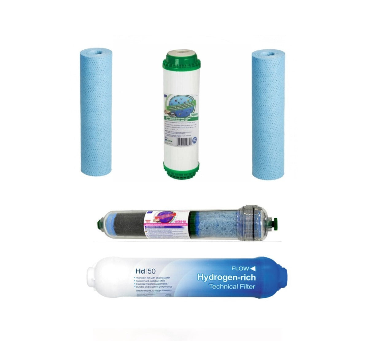 Umkehrosmose Anlage Filter Set Antibak Biophoton Negativ Ion-H2 Wasserstoff - Zusätzlich mit H+