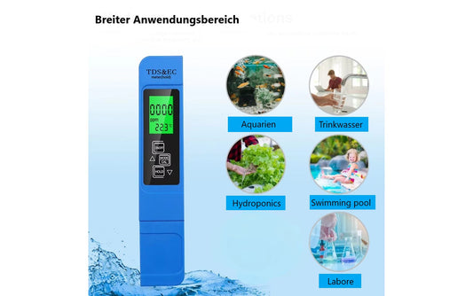 Wassertestgerät TDS Messgerät ppm µS Leitwertmessung von Wasser Wassertest - Lieferzeit: 8-18 Tage